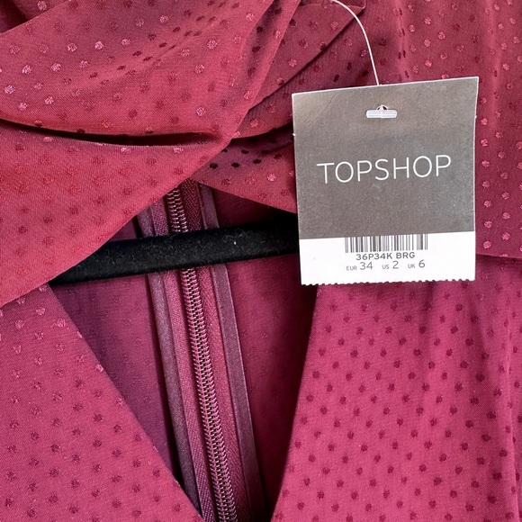 Topshop Burgundy Wine Romper. Size 2 - Picture 3 of 3